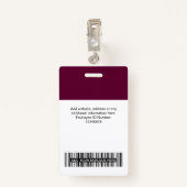 かわいいブルゴーニュ従業員名写真スタッフラベル バッジ (裏面クリップ)