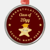 かわいいブルゴーニュ金ゴールドリーチで星達を卒業 メタルオーナメント (正面)