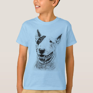 かわいいブルテリア犬の芸術 Tシャツ