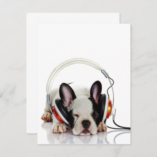 かわいいブルドッグが寝ている | ブルドッグ愛好家 招待状 (正面/裏面)