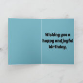 かわいいブルドッグが誕生日帽をかぶる カード (内部)