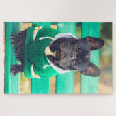 かわいいブルドッグのポートレートフランスの! ジグソーパズル (横)