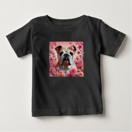 かわいいブルドッグの赤ちゃんTシャツ! ベビーTシャツ