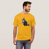 かわいいブルドッグの魔女 Tシャツ (正面フル)