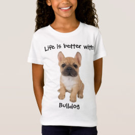 かわいいブルドッグのTシャツにかわいいテキストがプリントされています Tシャツ