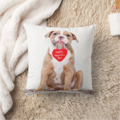 かわいいブルドッグパピーハッピーバレンタインデー枕 クッション (ブランケット)