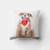 かわいいブルドッグパピーハッピーバレンタインデー枕 クッション (裏面)