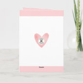 かわいいブルドッグパピー私のピンクバレンタインデー カード (裏面)