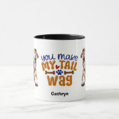 かわいいブルドッグパピー私の尻尾を泣かせる マグカップ (中央)