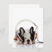 かわいいブルドッグ眠る | Englishブルドッグ愛好家 招待状 (正面/裏面)