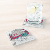 かわいいブルドッグ ガラスコースター (アングル)