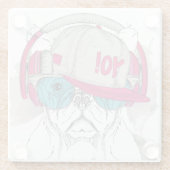 かわいいブルドッグ ガラスコースター (裏面)