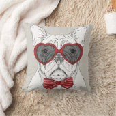 かわいいブルドッグ クッション (ブランケット)