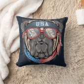 かわいいブルドッグ クッション (ブランケット)