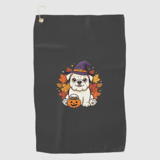かわいいブルドッグ ハロウィン カボチャ 犬 デザイン_1 ゴルフタオル