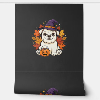 かわいいブルドッグ ハロウィン カボチャ 犬 デザイン_1 壁紙