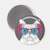 かわいいブルドッグ マグネット (正面/裏面)