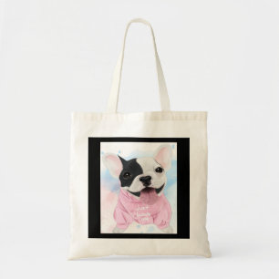 かわいいブルドッグ   Just Love Me Dog  犬の恋人のプレゼント トートバッグ