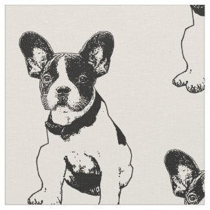 かわいいブルドフランスのッグの子犬 ファブリック