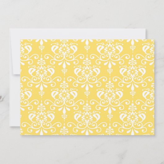 かわいいブルネットバレリーナとイエローダマスク 招待状 (裏面)