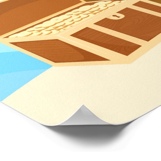 かわいいブルネット海賊ガールインレッド誕生日 ポスター (角)