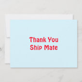 かわいいブルネット海賊少女バースデーパーティー サンキューカード (裏面)