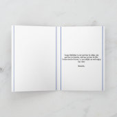 かわいいブルーとホワイトトレックス夫60誕生日 カード (内部)