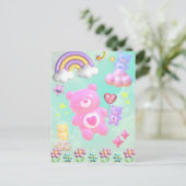 かわいいブルーのゆるふわくまさん♡  ポストカード (スタンド正面)