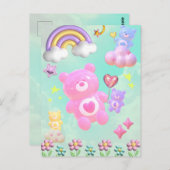 かわいいブルーのゆるふわくまさん♡  ポストカード (正面/裏面)