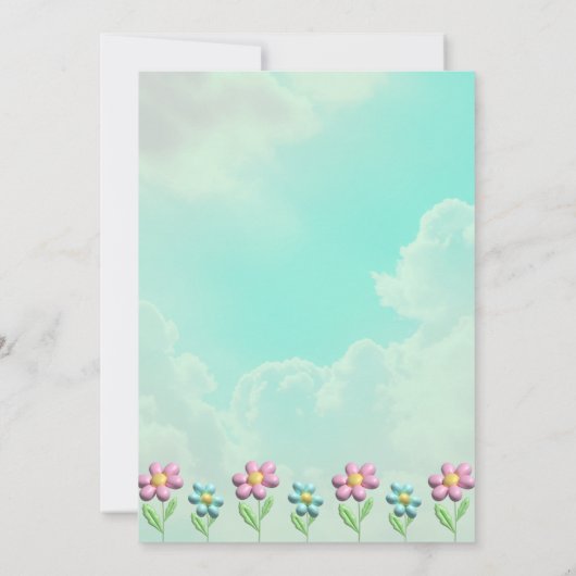 かわいいブルーのゆるふわくまさん♡男の子の誕生日パーティー 招待状 (裏面)