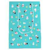 かわいいブルーのクリスマス スノーマン 子ども♡ ペーパーバッグ (裏面)