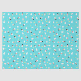 かわいいブルーのクリスマス スノーマン 子ども♡ 薄葉紙