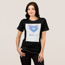 かわいいブルーのハートTシャツ トライブレンドTシャツ