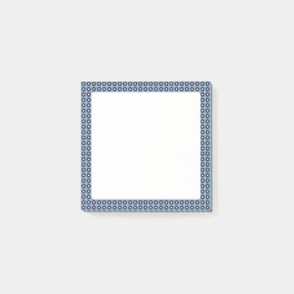かわいいブルーのフローラパターン（の模様が）ある付箋 ポストイット
