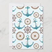 かわいいブルーの水彩画の海軍の船員の錨 サンキューカード (裏面)