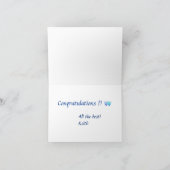 かわいいブルーアクア新生児折り畳みカード サンキューカード (内部)