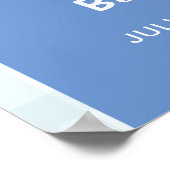 かわいいブルーアーチギンガムボウベイビーシャワーウェルカム ポスター (角)