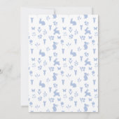 かわいいブルーイースターウサギフローラ男の赤ちゃんシャワー 招待状 (裏面)