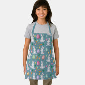 かわいいブルーイースターバニーラビットパターン エプロン (インサイチュ)