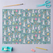 かわいいブルーイースターバニーラビットパターン 薄葉紙 (クラフト)