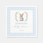 かわいいブルーイースターバニー男の赤ちゃんシャワー スタンダードカクテルナプキン (正面)