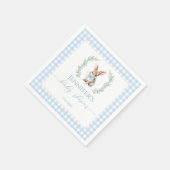 かわいいブルーイースターバニー男の赤ちゃんシャワー スタンダードカクテルナプキン (角)