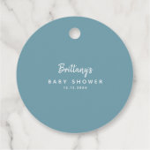 かわいいブルーウィンターワンダーランドペンギンベビーシャワー フェイバータグ (裏面)