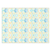 かわいいブルーウォーター宇宙宇宙飛行士誕生日 テーブルクロス (正面(横))