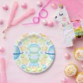 かわいいブルーウォーター宇宙宇宙飛行士誕生日 ペーパープレート (パーティー)