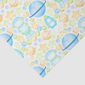 かわいいブルーウォーター宇宙宇宙飛行士誕生日 薄葉紙 (詳細)