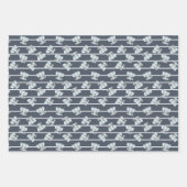 かわいいブルーエレファントストライプの赤ちゃんシャワー ラッピングペーパーシート (正面2)