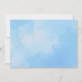 かわいいブルーエレファントベビーシャワー招待状- Cu 招待状 (裏面)