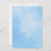 かわいいブルーエレファントベビーシャワー招待状- Waterc 招待状 (裏面)