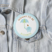 かわいいブルーエレファントボーイ赤ちゃんシャワーパーソナライズされた 缶バッジ (インサイチュ)